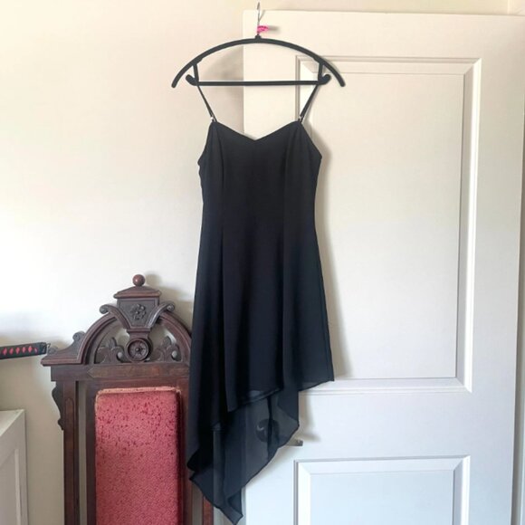 90s Gunne Sax Asymmetrical LBD with Rhinestones - Picture 1 of 5